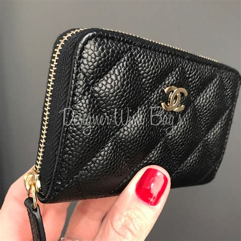 chanel zip wallet on chain|Chanel small zipper wallet.